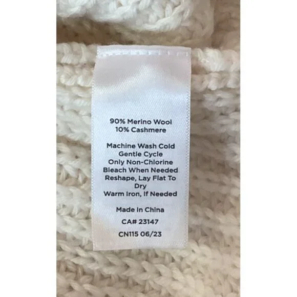 Haven Well Within Womens XXL Cream Mock Neck Sweater  Wool & Cashmere blend - Picture 6 of 6